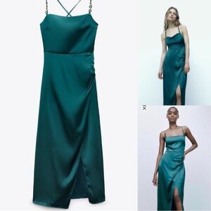 Zara / emerald green dress / M